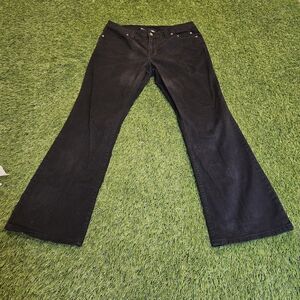 Vinyage Harley-Davidson Black Flare & Wide Leg Jeans Y2k Boot Cut Rare